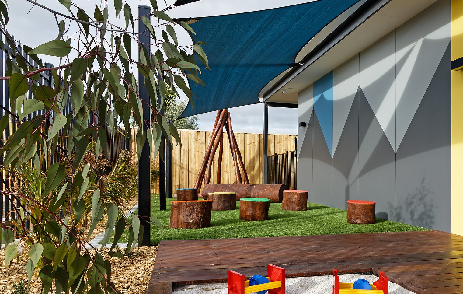Tee Pee | Create an imaginative nook in your play spaces with our natural timber Tee Pee, handcrafted from locally sourced Jarrah offering a semi-sheltered space that children can call their own while staying safely in view. | VRI