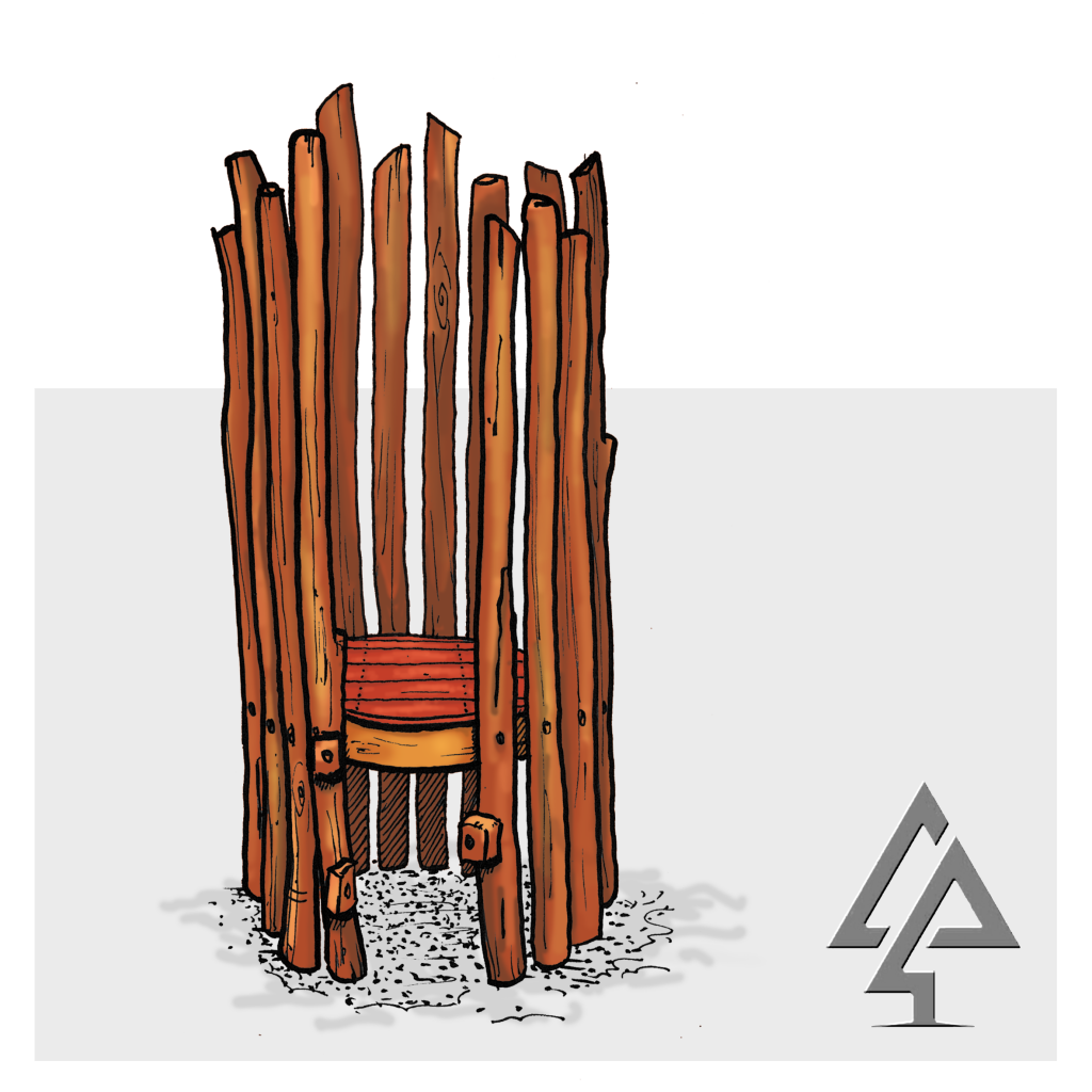 Pod | Transform your playground with our versatile Pod platform, semi-enclosed with natural timber bush poles to support a variety of play options. | VRI