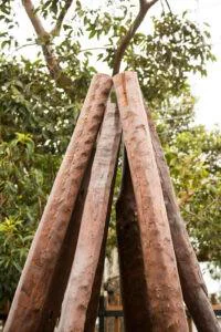 Tee Pee | Create an imaginative nook in your play spaces with our natural timber Tee Pee, handcrafted from locally sourced Jarrah offering a semi-sheltered space that children can call their own while staying safely in view. | VRI