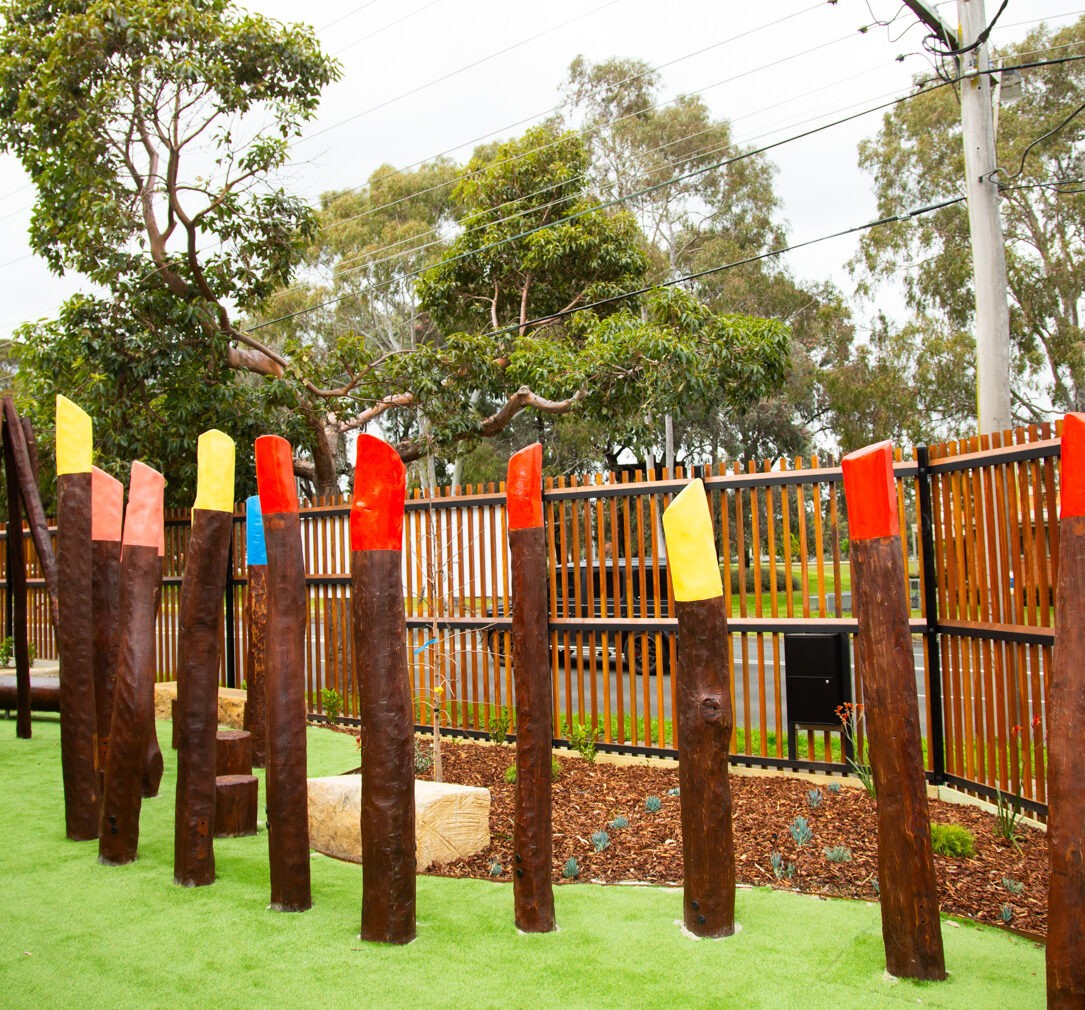 Bush Poles | Add vertical dimension to your nature play space with our Bush Poles, crafted from local West Australian Jarrah hardwood to create dynamic climbing and spatial elements. | VRI