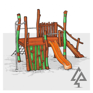 Experience endless adventure with our Loaded Cubby, featuring multiple climbing challenges, thrilling descents, and customisable colour elements crafted West Australian Jarrah.