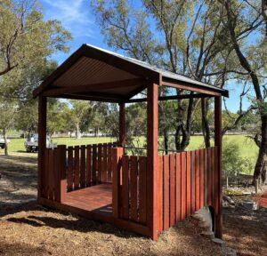 Maximize the use of your sloped site with our innovative Takari Cubby platform, featuring ground-level access and challenging rope climbs leading to a shaded elevated deck crafted from West Australian Jarrah.