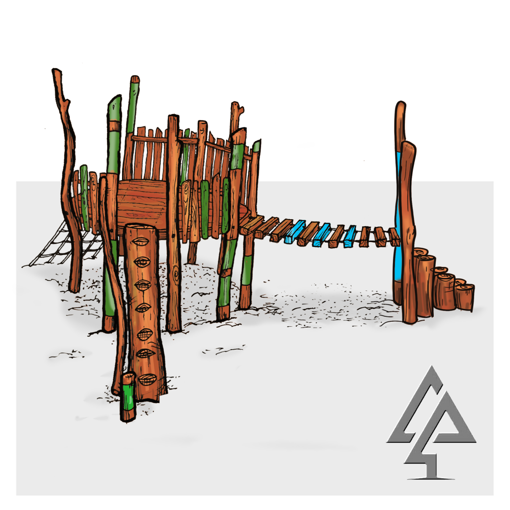 Van Ryt Industries Beavis Platform - inclusive elevated play structure made from West Australian Jarrah hardwood