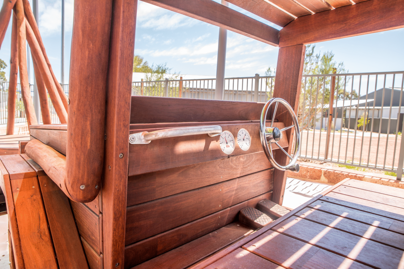 Ute | Embark on outback adventures with this Land Cruiser inspired Ute, a masterpiece of WA Jarrah carpentry featuring climbing, sliding, and imaginative driving play. | VRI