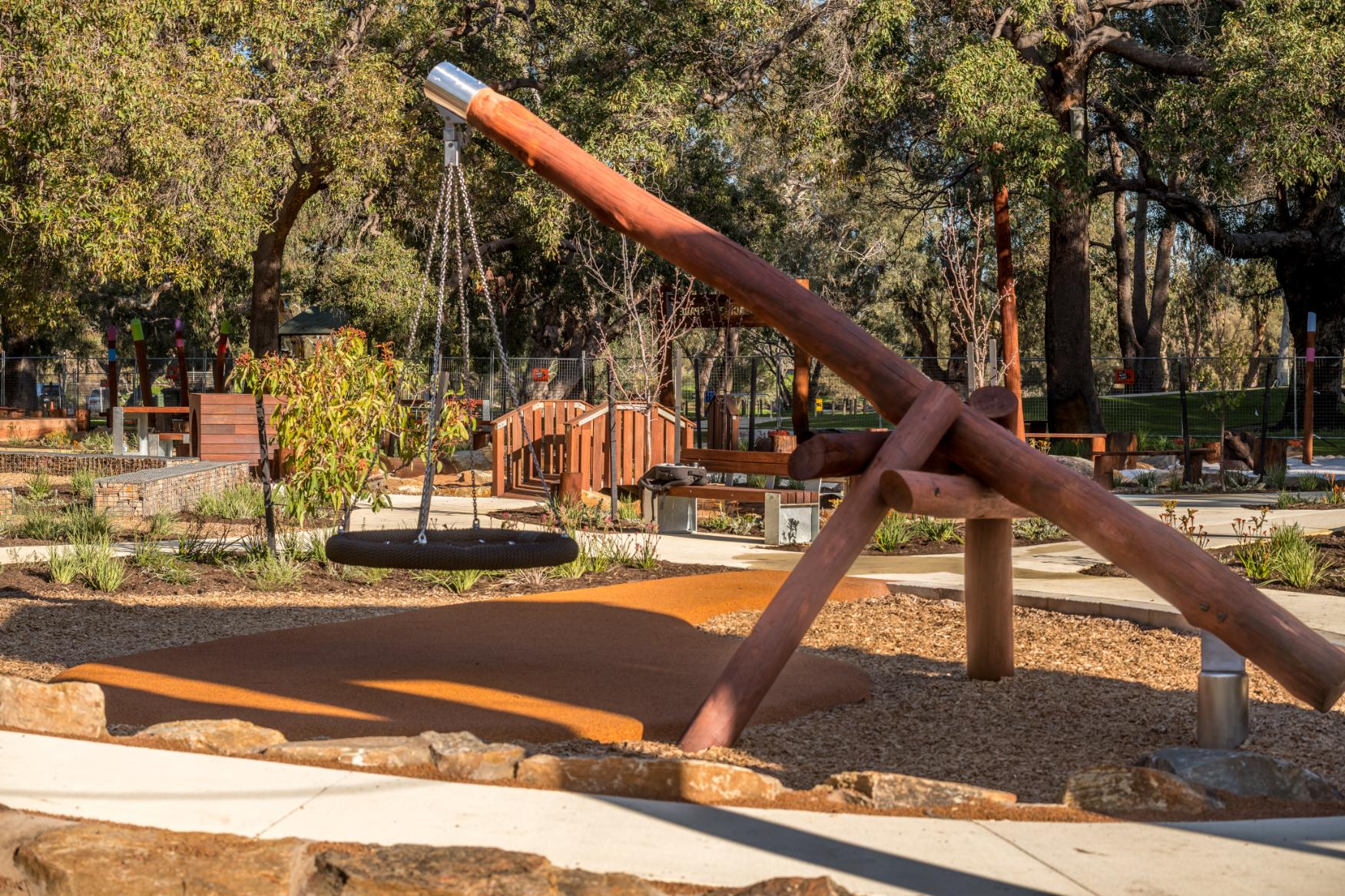 Cantilevered Pendulum Swing | Experience 360-degree motion with this modern Cantilevered Pendulum Swing, offering a smooth, gliding ride perfect for parks seeking contemporary play elements. | VRI