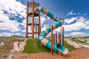 Kennedy Bay lighthouse tower playground — custom 7.7m play structure by Van Ryt Industries