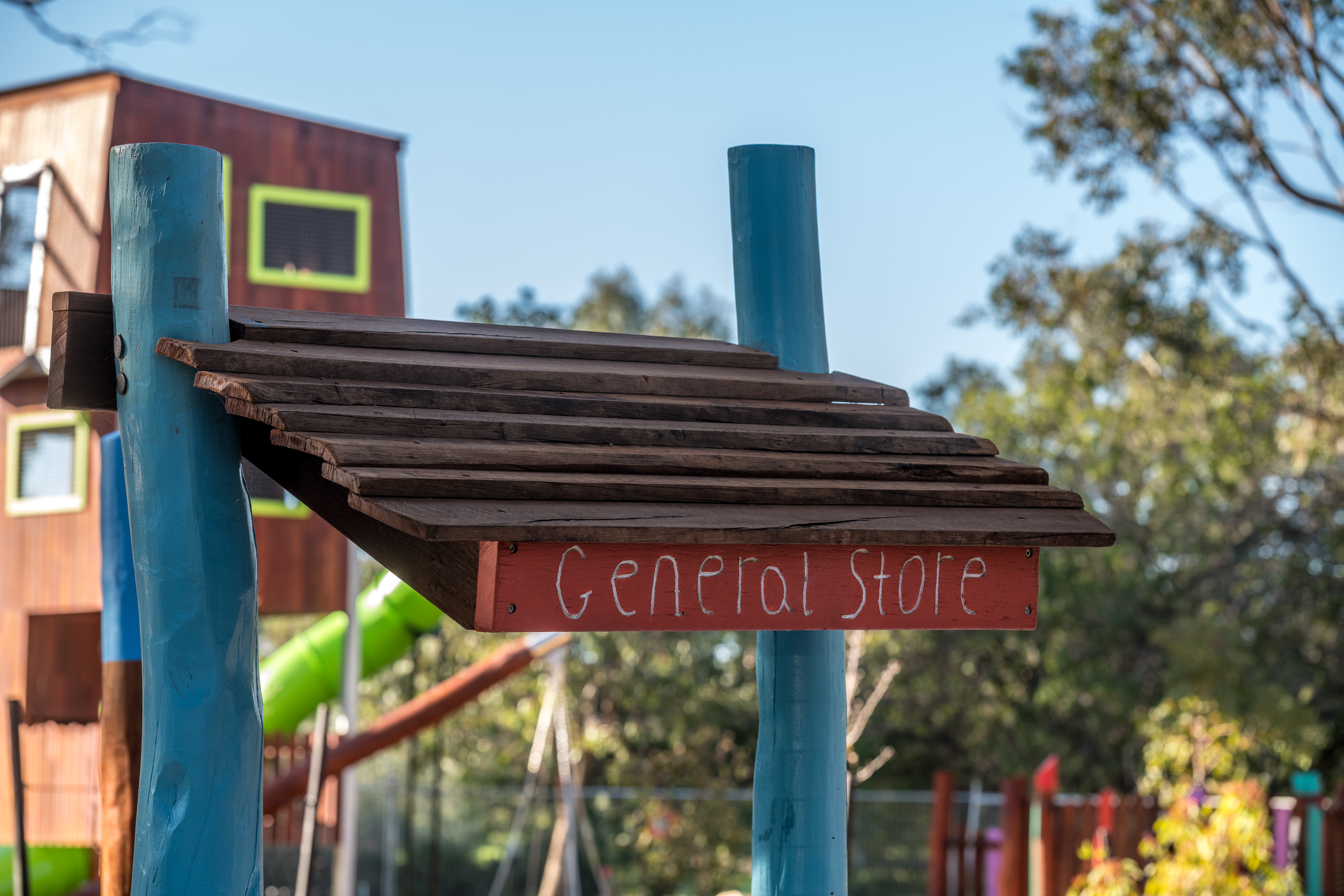 General Store Shop Front | Evoke nostalgic charm with this West Australian Jarrah General Store Shop Front, featuring a natural edge roof, spacious counter, and customisable signage. | VRI