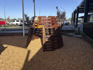 Beehive Cubby | Create a buzz with this visually stunning West Australian Jarrah Beehive Cubby, offering a unique climbing challenge and cosy retreat space for imaginative play. | VRI