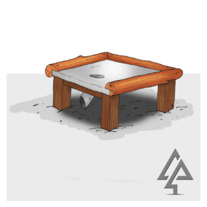 Sand Play Table with Chute | Transfer sand creatively with this stainless steel play table featuring a round stainless-steel chute and Jarrah accents, perfect for collaborative play in schools and parks. | VRI