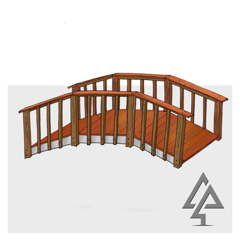 Bridge Type A | Create pathway connections with our Bridge Type A, featuring gentle arch style design, Jarrah hardwood and robust aluminium framework for accessible playground transitions. | VRI