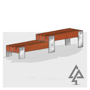 Bench Seat Type B Transitional | Promote inclusivity with this accessible bench seat, offering dual sitting heights, and modern aesthetics using West Australian Jarrah and steel. | VRI