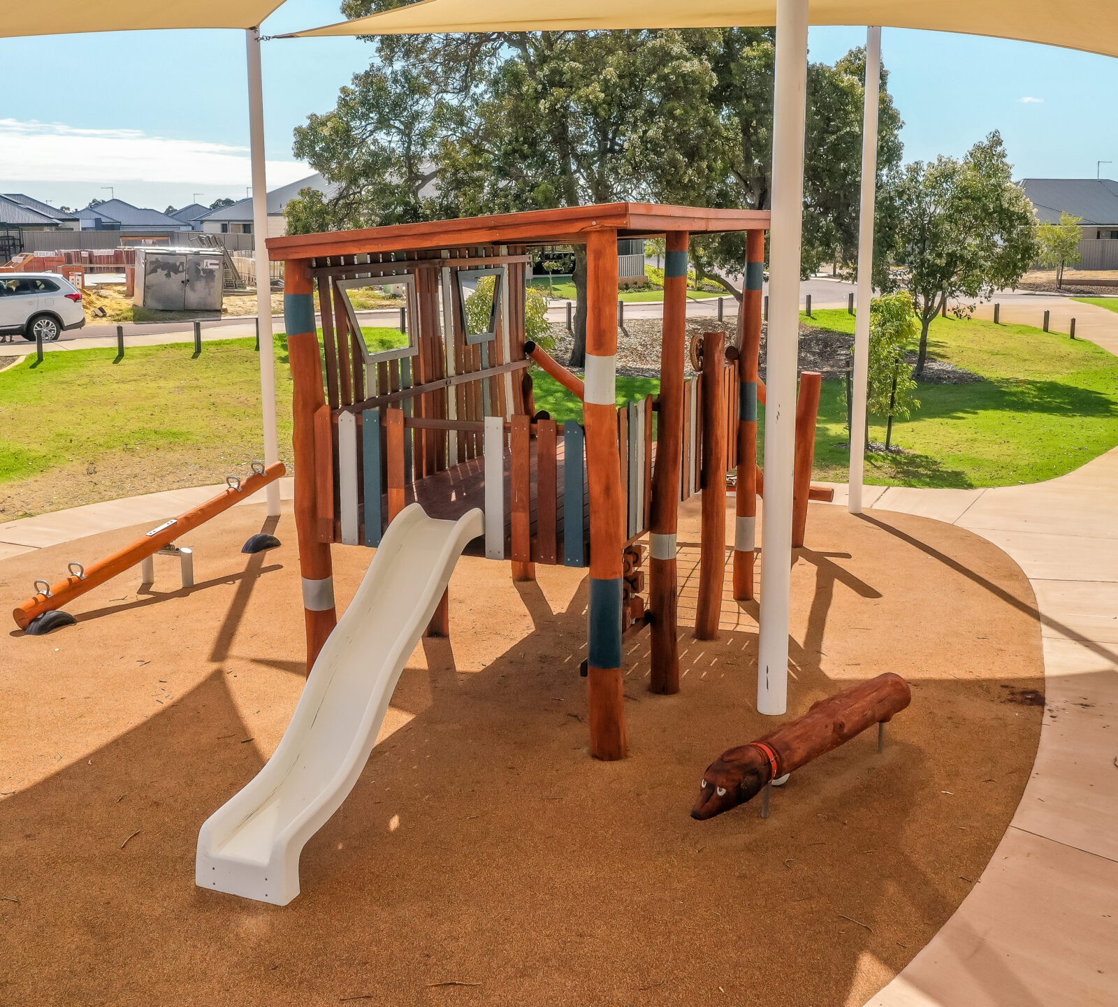 Dog Log | Delight young imaginations with our charming Dog Log, featuring hand-carved dachshund details and premium construction for engaging social and imaginative play experiences. | VRI