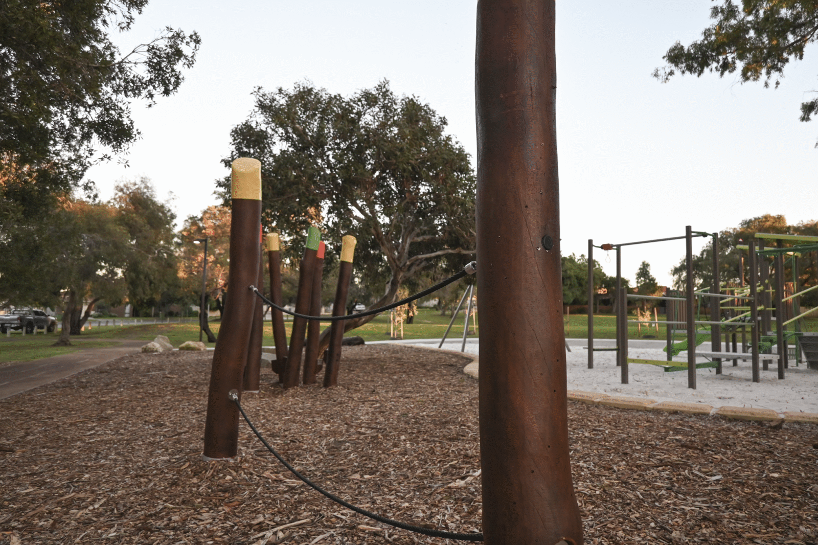 Tight Ropes | Challenge young adventurers with our dynamic Tight Ropes system, featuring dual-rope design with handrail support and premium materials for exciting balance development experiences. | VRI