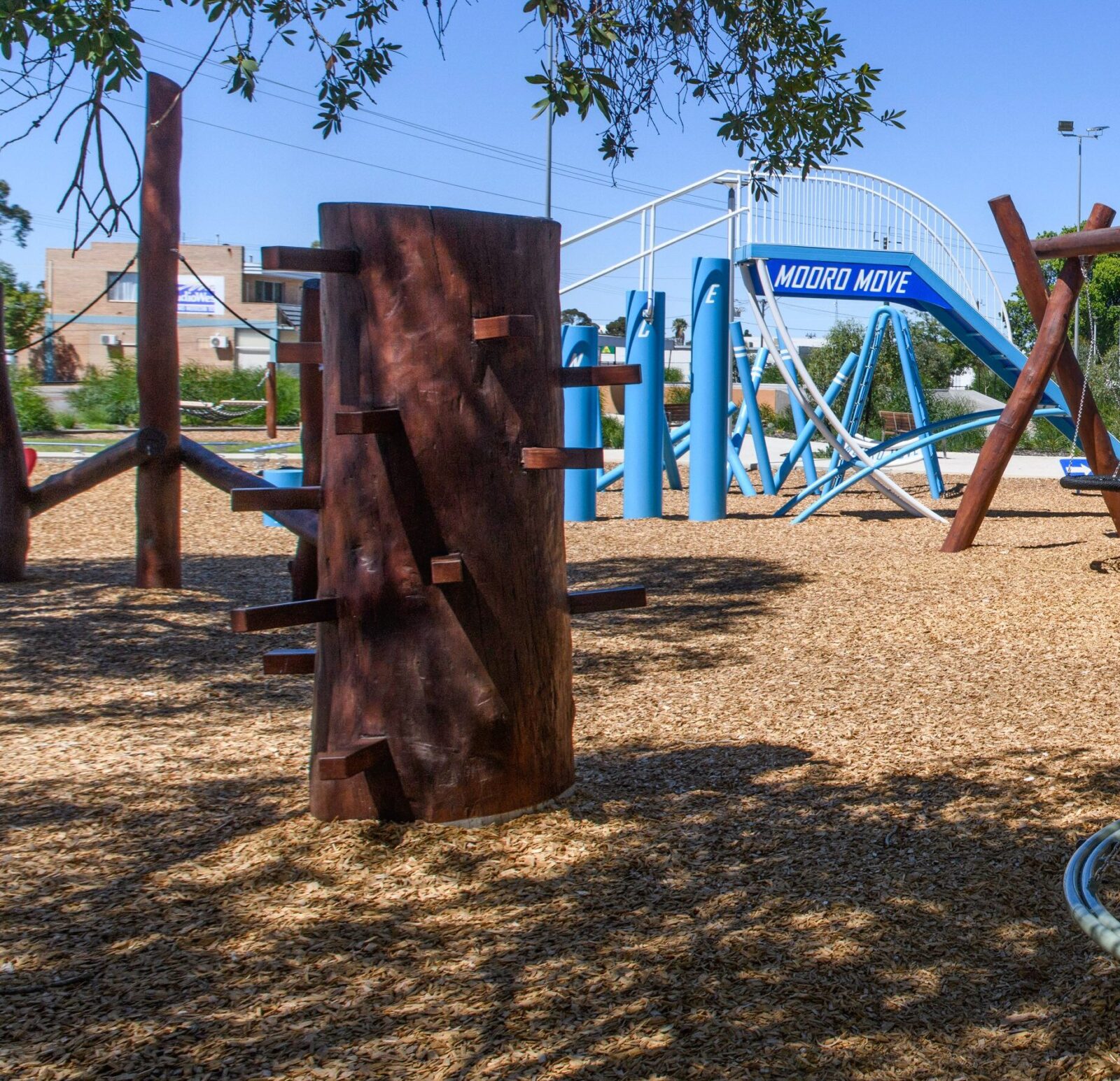 Climbing Stump | Challenge young adventurers with our large natural timber Climbing Stump, featuring integrated timber climbing holds that provide an engaging vertical challenge while developing strength and confidence. | VRI
