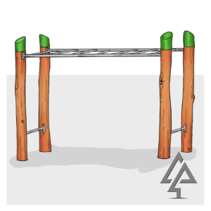 Build strength and confidence with our Monkey Bars Short, featuring natural Jarrah posts and stainless steel bars perfect in any playground.