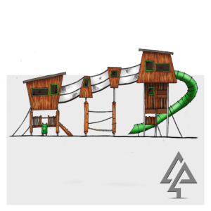 Transform your playground with our towering 8.7-metre adventure structure, featuring multiple climbing challenges, mesh-enclosed walkways, and an exhilarating giant tube slide for the ultimate play experience.