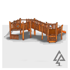 Adventure awaits in our multi-level Guild Fort, featuring connected platforms, challenging climbs, and imaginative play spaces that encourage exploration and social interaction.