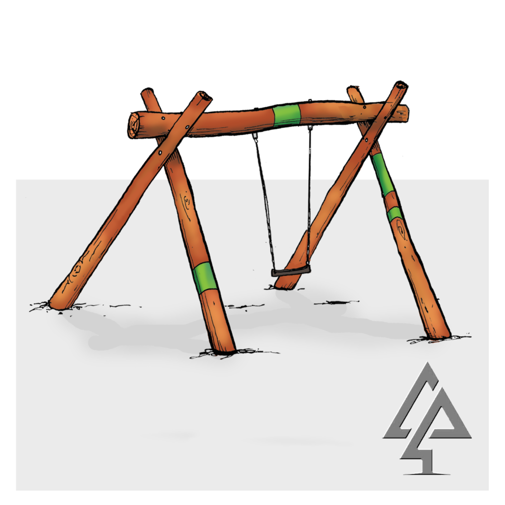A-Frame with Single Swing | Add classic swinging fun to smaller spaces with this compact WA Jarrah A-Frame, featuring a single swing bay perfect for all play areas. | VRI