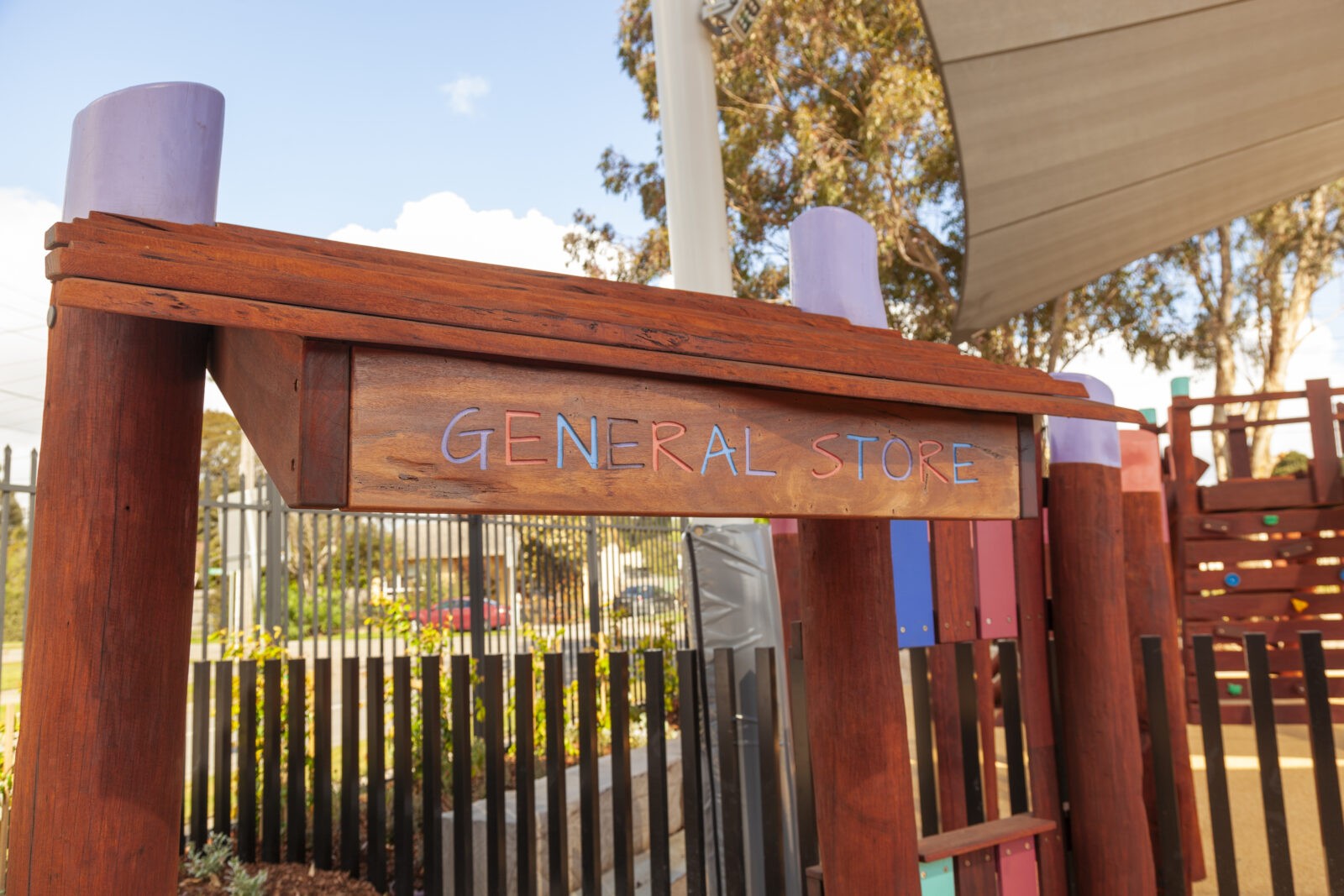 General Store Shop Front with Window | Expand imaginative possibilities with this West Australian Jarrah General Store featuring an added drive-thru style window for extended role-play fun and quick service. | VRI
