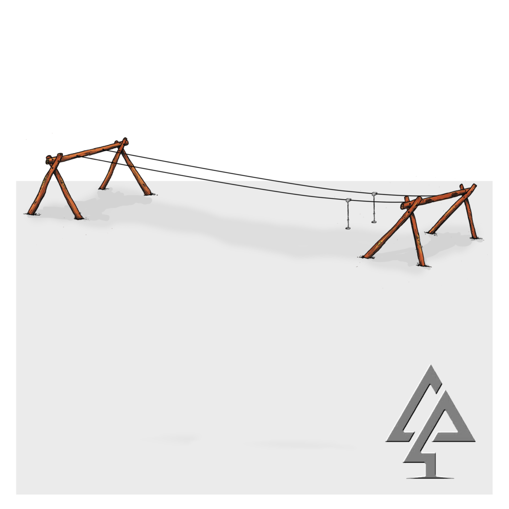 Double Flying Fox | Experience double the excitement with our parallel flying fox system, featuring robust Jarrah construction and dual cable runs up to 50m for simultaneous adventures. | VRI