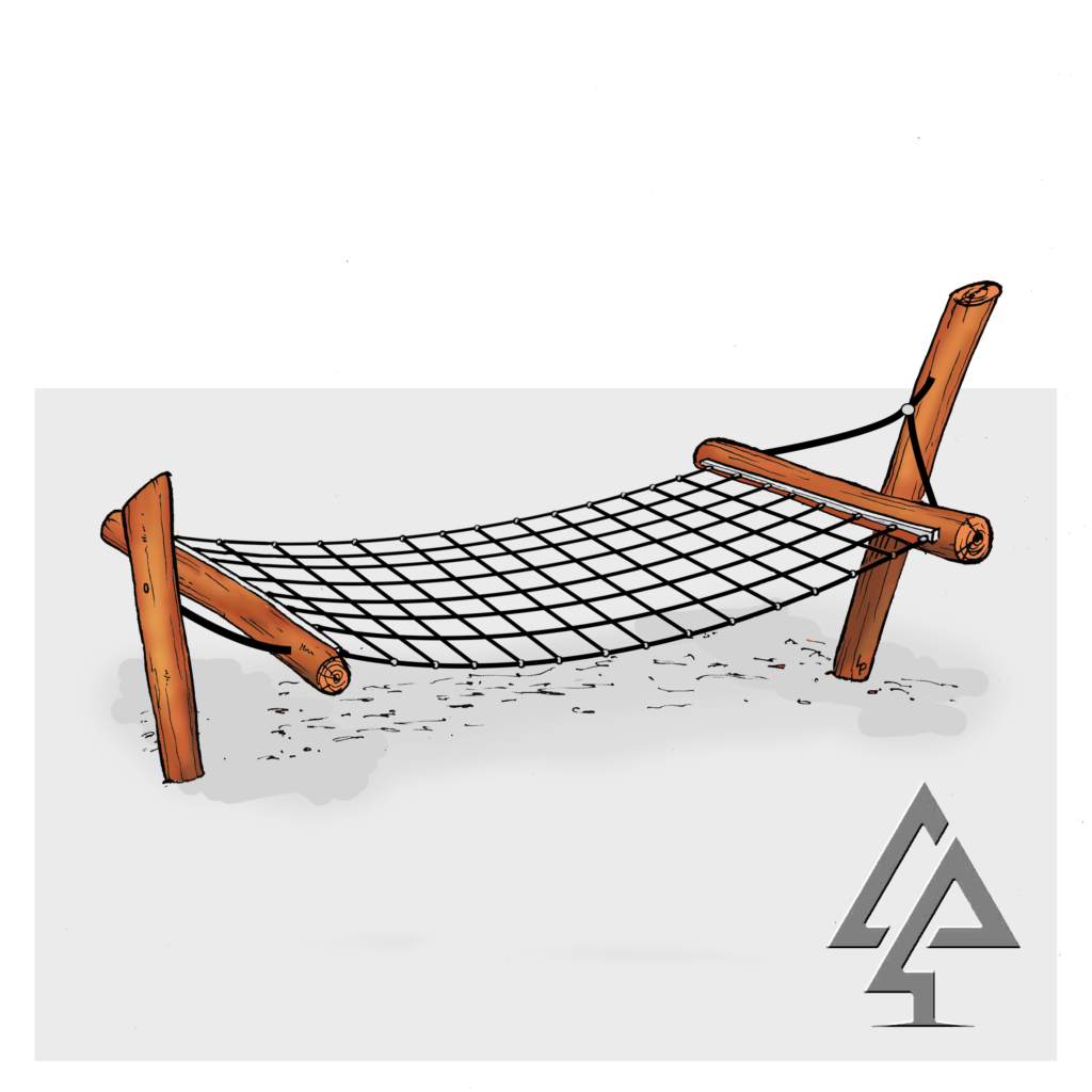 Swinging Hammock | Create a relaxing social space with our premium Swinging Hammock, featuring hot-dipped galvanised poles and a suspended play rope hammock for gentle swaying and group interaction. | VRI