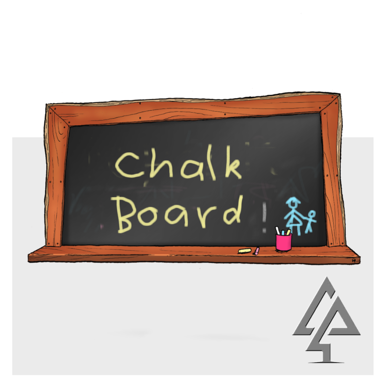 Chalkboard | Inspire creativity with our natural-edge Chalkboard, featuring premium Jarrah framing and integrated storage for an engaging artistic play experience. | VRI