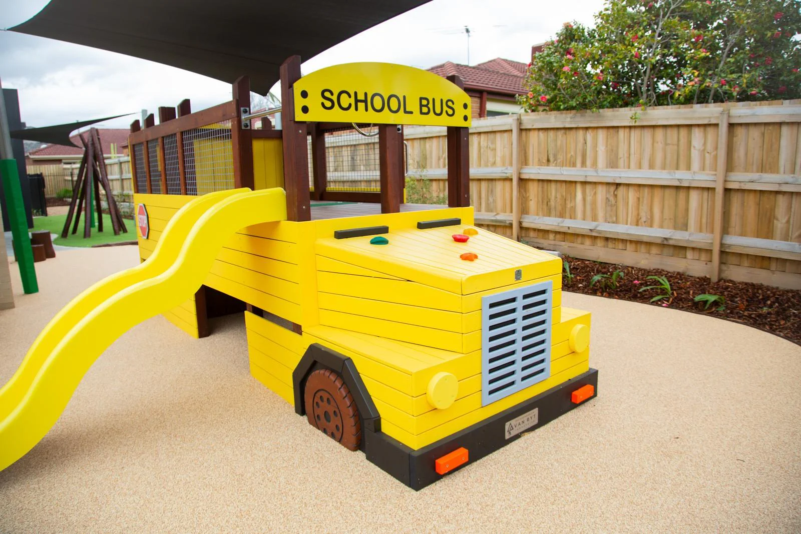 School Bus | Transform playtime with our versatile West Australian Jarrah school bus, featuring customisable paint options and adaptable design perfect for multi-age early learning environments. | VRI