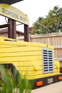 School Bus | Transform playtime with our versatile West Australian Jarrah school bus, featuring customisable paint options and adaptable design perfect for multi-age early learning environments. | VRI