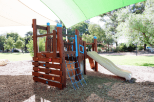Experience our Burrendah Fort, featuring climbing challenges, monkey bars, and customisable slides. Crafted from sustainable WA Jarrah for lasting adventure play.