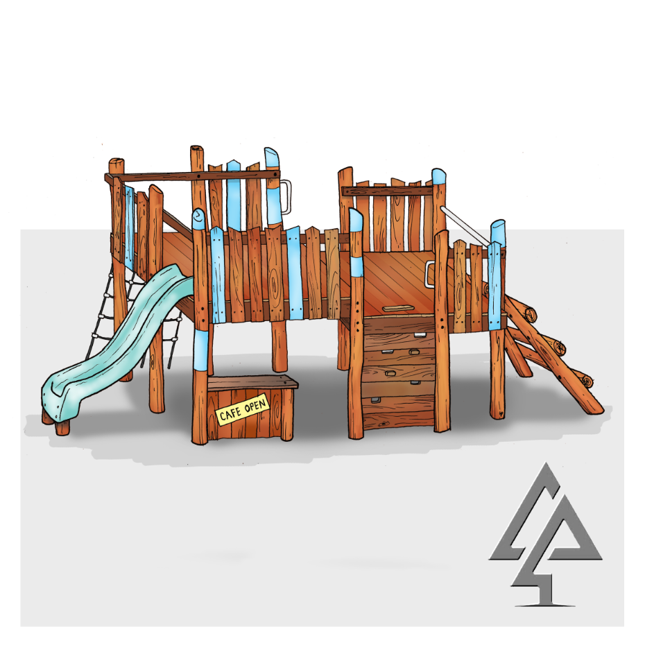 Transform your playground with our split-level Walkaway Cubby, featuring diverse climbing challenges, rope net, slide and natural timber elements that encourage active play and skill development.