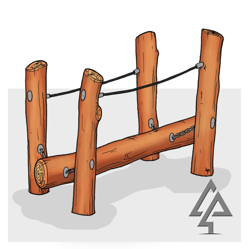 Challenge balance and coordination with our Wobbly Log Walk, featuring a dynamic moving log that create an engaging pathway for developing core strength and stability.