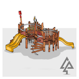 Pelican Nest Fort | Experience our unique Pelican Nest Fort, a custom-designed elevated play structure that captures children's imagination while providing challenging play opportunities in a nature-inspired design. | VRI