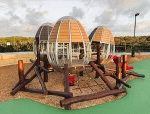 Giant Eggs | Captivate imaginations with the Giant Eggs playground structure, a unique WA-made focal point inspired by the iconic Red-tailed Black Cockatoo ("Karakamia"). | VRI