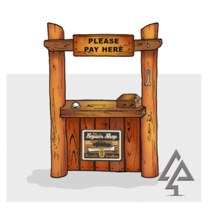 Mechanics Shop Front | Spark imaginative repairs with this West Australian Jarrah Mechanics Shop Front, featuring authentic workshop details and customisable signage for role-playing fun. | VRI