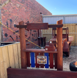 Mechanics Shop Front | Spark imaginative repairs with this West Australian Jarrah Mechanics Shop Front, featuring authentic workshop details and customisable signage for role-playing fun. | VRI