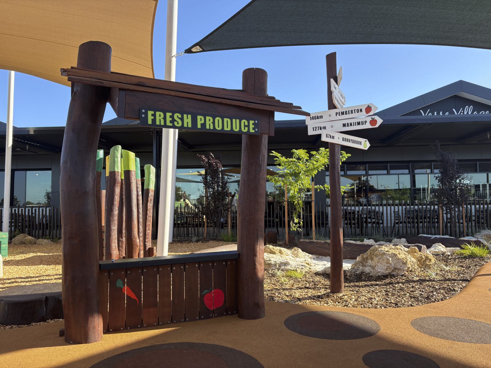 Market Shop Front | Cultivate imaginative trading with this West Australian Jarrah Market Shop Front, featuring a counter, display space, and customisable details for vibrant role-play. | VRI