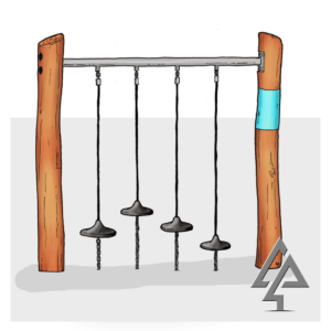 Pommel Walk | Challenge adventurers with our innovative Pommel Walk, featuring suspended HDPE stepping platforms and premium construction for an exciting balance and coordination experience. | VRI