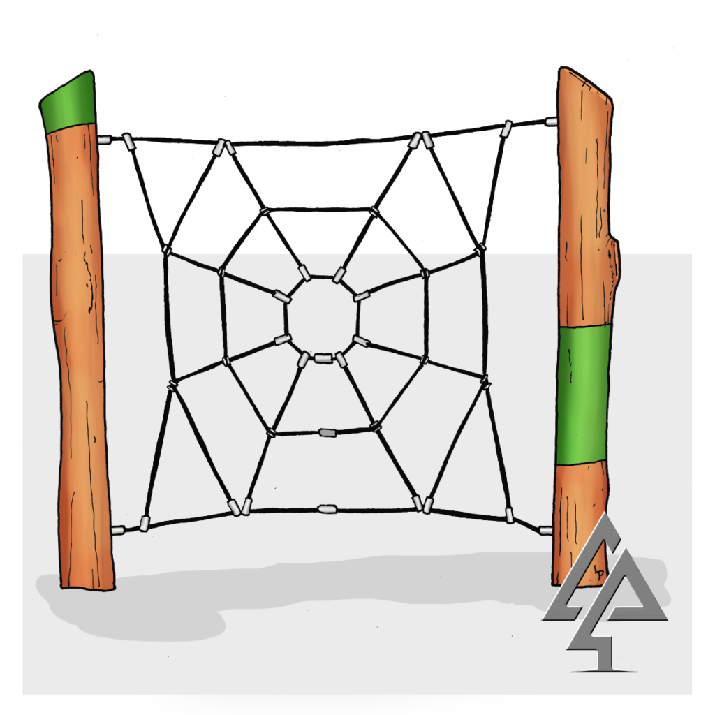 Spider Web Net | Challenge young climbers with our Spider Web Net, featuring a customisable rope matrix and premium Jarrah construction for exciting vertical and horizontal climbing adventures. | VRI