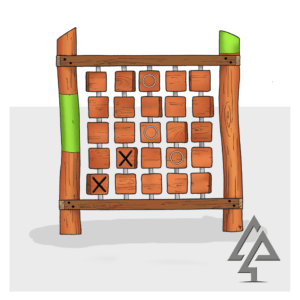 5x5 Naughts and Crosses | Engage in strategic play with our 5x5 Naughts and Crosses board, crafted from durable West Australian Jarrah hardwood. Customisable colours and themes to suit your playground project. | VRI
