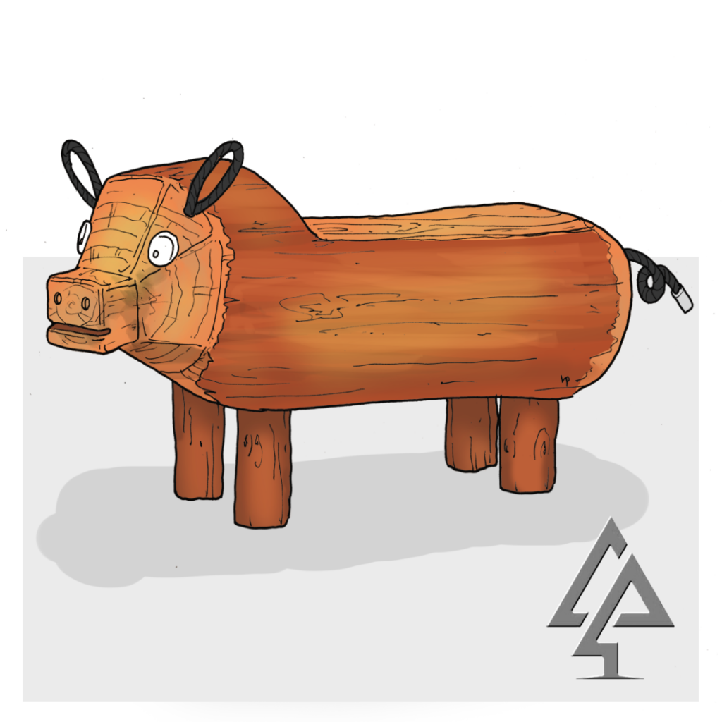 Mumma Pig Log | Enhance imaginative play with the Mumma Pig Log, hand-sculpted from local West Australian Jarrah for creative adventures. | VRI
