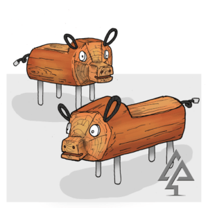 Pig Log | Complete your farmyard scene with our charming Pig Log, featuring hand-carved piglet details and premium construction for complementary imaginative play experiences. | VRI