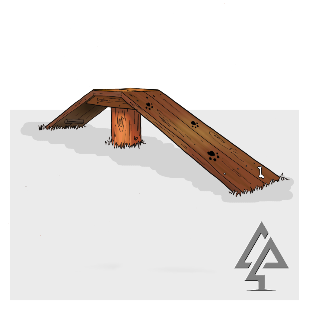 Dog Twin Ramp | Challenge canine agility with our Dog Twin Ramp, featuring Jarrah construction and customisable themed details for engaging training exercises. | VRI