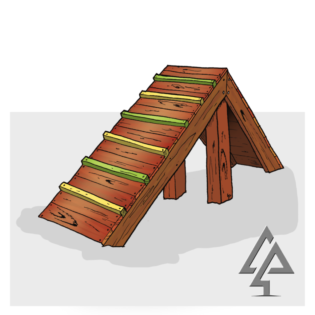 Dog A-Frame | Challenge canine agility with our Dog A-Frame, featuring durable Jarrah construction and non-slip grip surfaces for professional-grade training experiences. | VRI