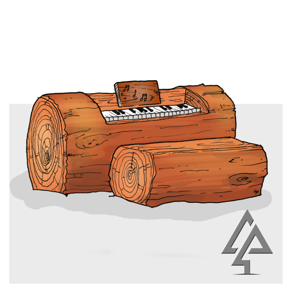 Log Piano | Inspire musical imagination with our Log Piano, featuring hand-carved Jarrah construction and themed details for engaging dramatic play experiences. | VRI