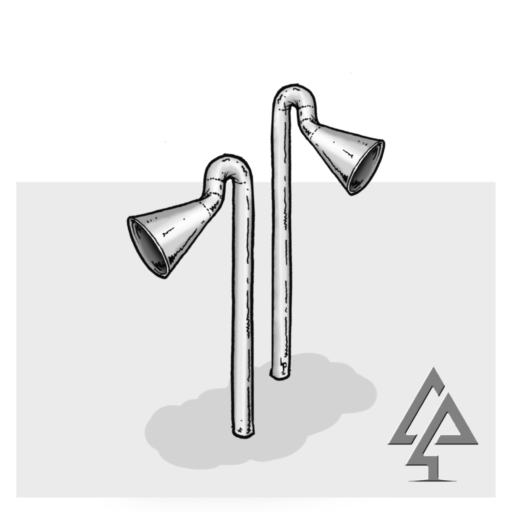 Talking Tubes Freestanding | A stainless steel talking tube designed for interactive communication, adaptable to various playground settings. | VRI