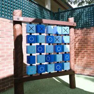 5x5 Naughts and Crosses | Engage in strategic play with our 5x5 Naughts and Crosses board, crafted from durable West Australian Jarrah hardwood. Customisable colours and themes to suit your playground project. | VRI