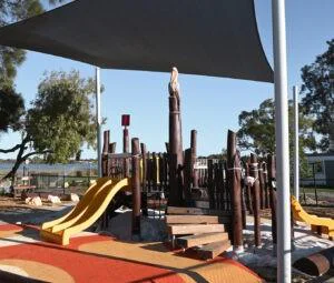 Pelican Nest Fort | Experience our unique Pelican Nest Fort, a custom-designed elevated play structure that captures children's imagination while providing challenging play opportunities in a nature-inspired design. | VRI