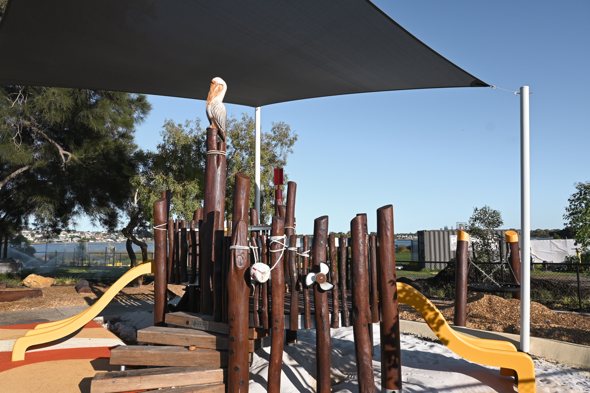 Pelican Nest Fort | Experience our unique Pelican Nest Fort, a custom-designed elevated play structure that captures children's imagination while providing challenging play opportunities in a nature-inspired design. | VRI