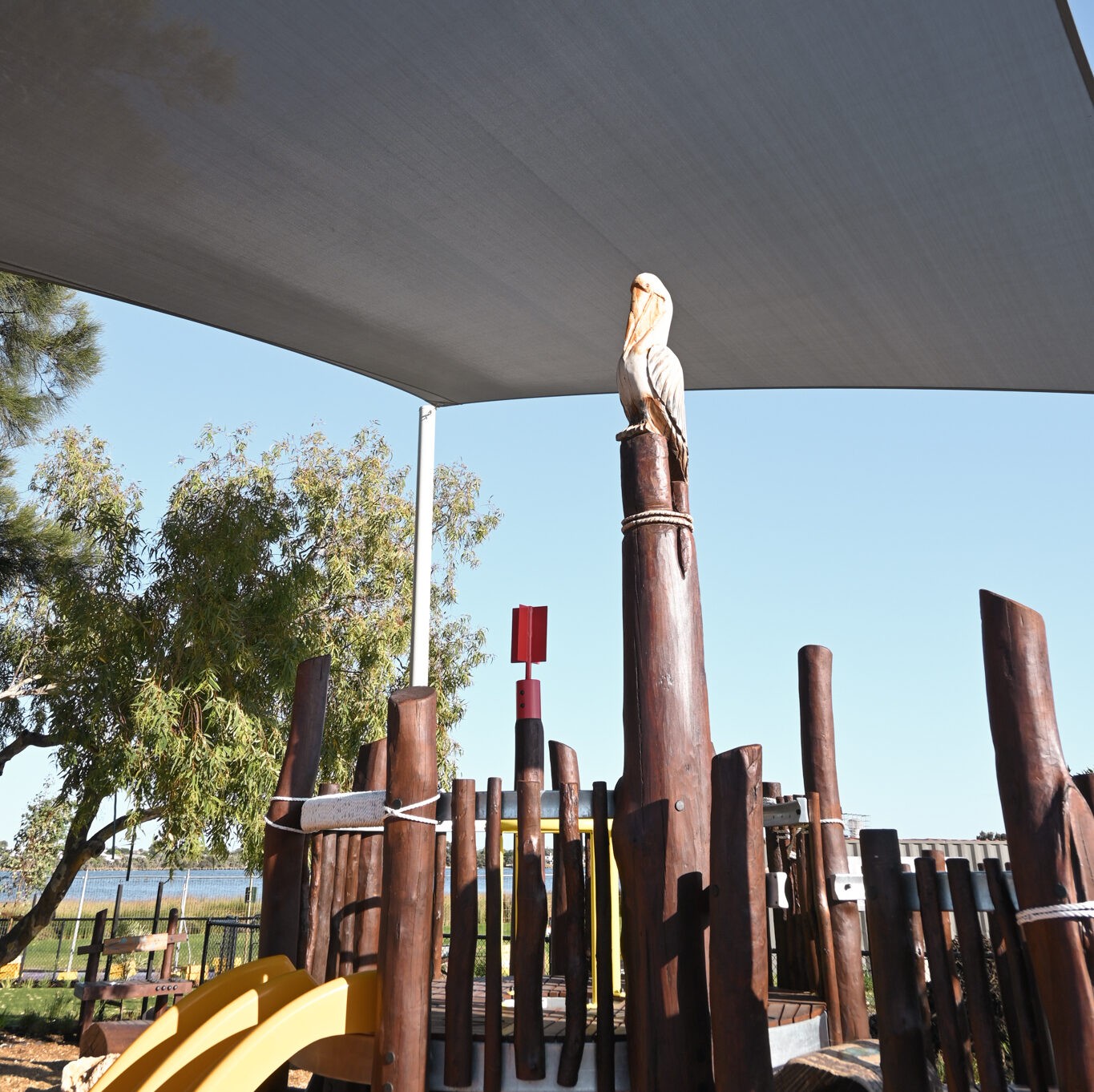 Pelican Nest Fort | Experience our unique Pelican Nest Fort, a custom-designed elevated play structure that captures children's imagination while providing challenging play opportunities in a nature-inspired design. | VRI