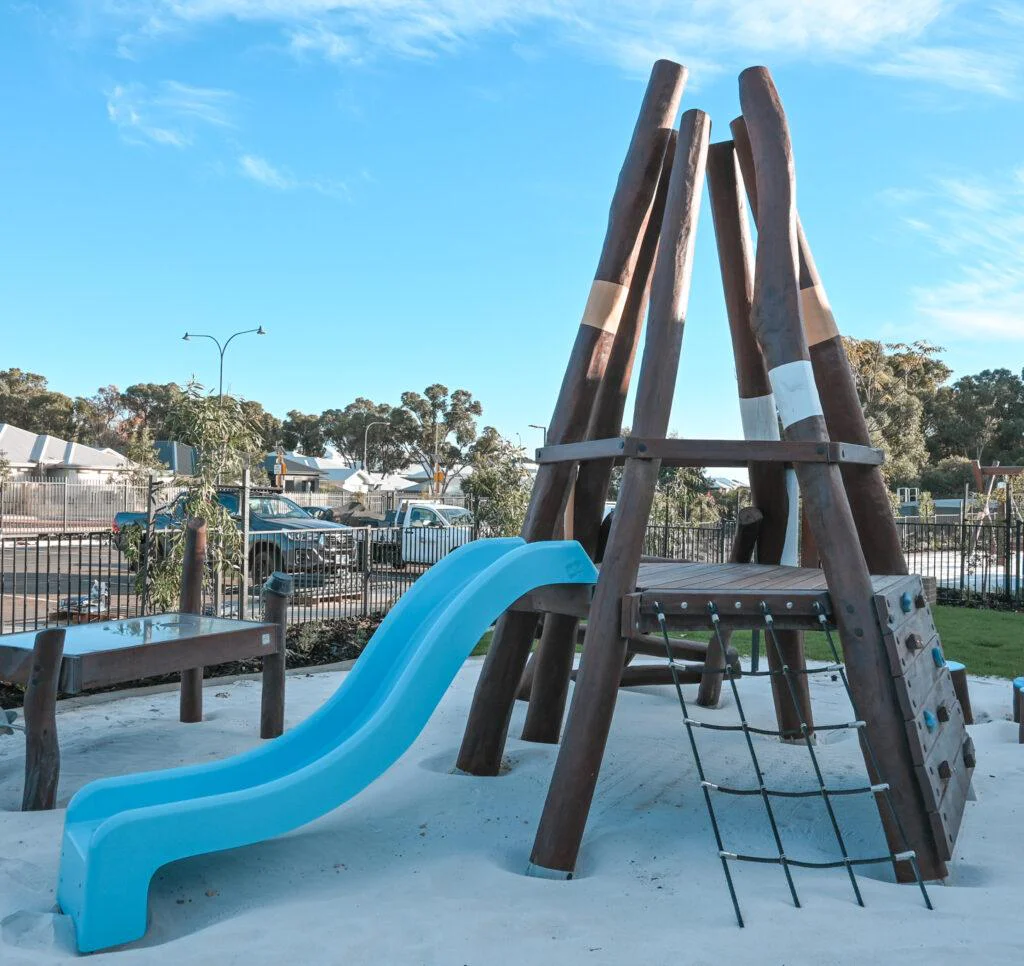 Madora Tee Pee | Explore our feature packed Madora Tee Pee, with multiple climbing challenges, and a vibrant slide combined to create an engaging multi-skill adventure for young explorers. | VRI